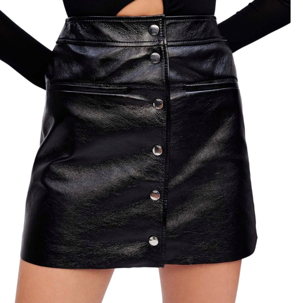 MAJE - NEW - Real leather skirt 

Jourget Leather Mini Skirt In Black